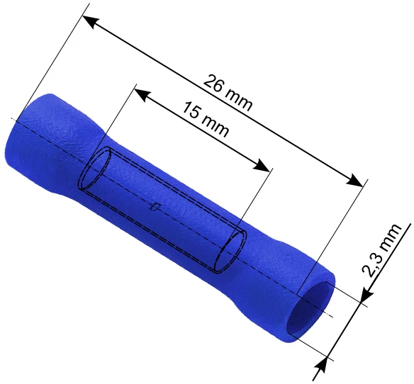 Blow Izoliuota jungtis 3.2/26 mm mėlyna