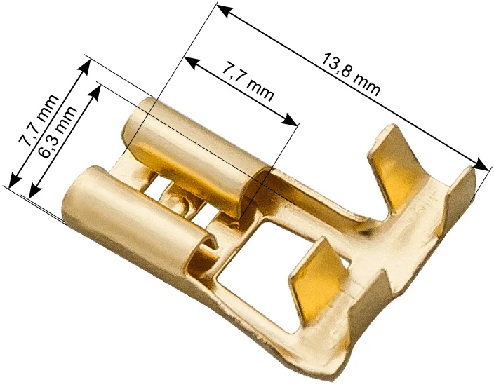 Blow Neizoliuota plokščia jungtis 6.3 mm kampu