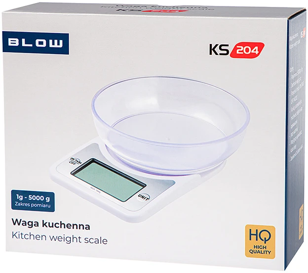 Blow Virtuvinės svarstyklės KS204 su 5kg dubeniu