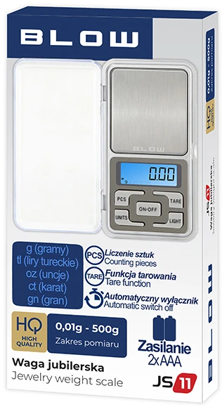 Virtuvinės svarstyklės Blow Juvelyrinės svarstyklės JS11 0.01-500g