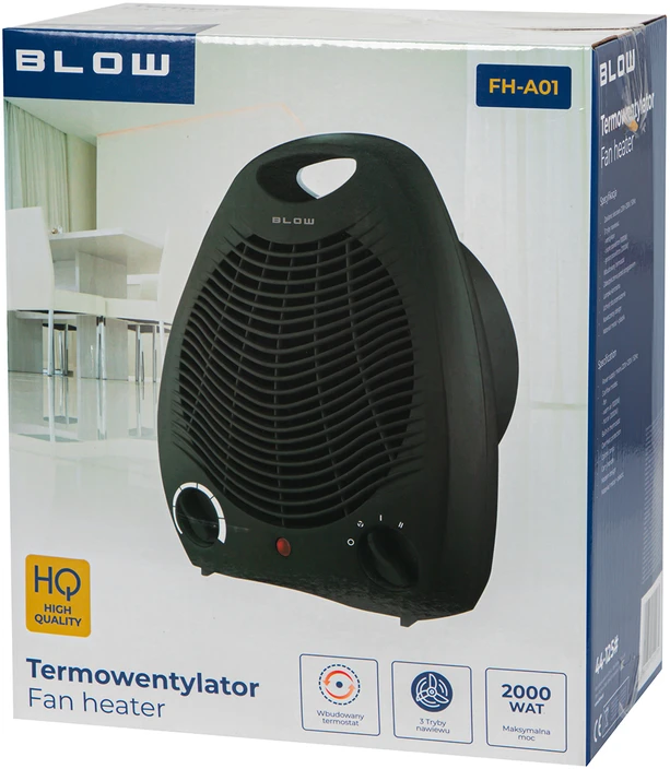 $BLOW 2000W FH-A01 ventiliatorinis šildytuvas, juodas