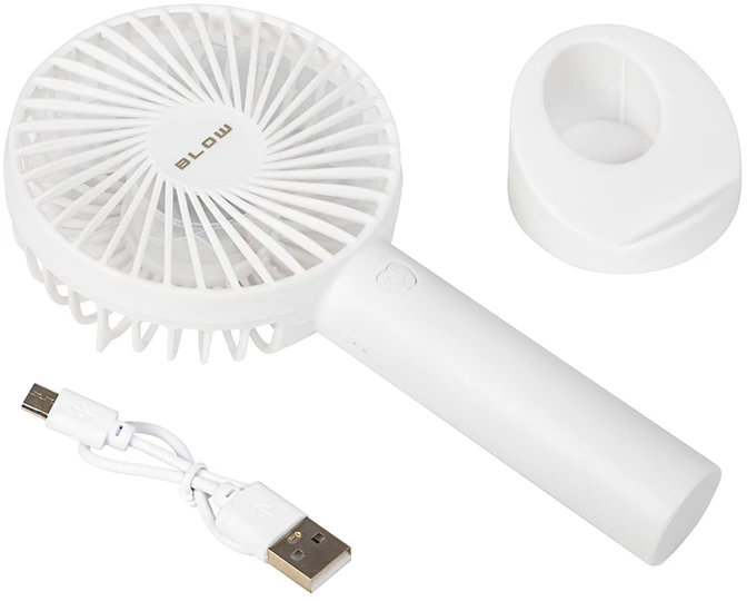 44-504# Blow Rankinis USB ventiliatorius su įkraunama baterija, balta