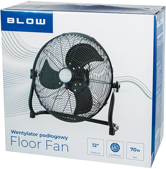 Blow Grindų ventiliatorius 12"/30cm 70W cirkuliacinis Juodas
