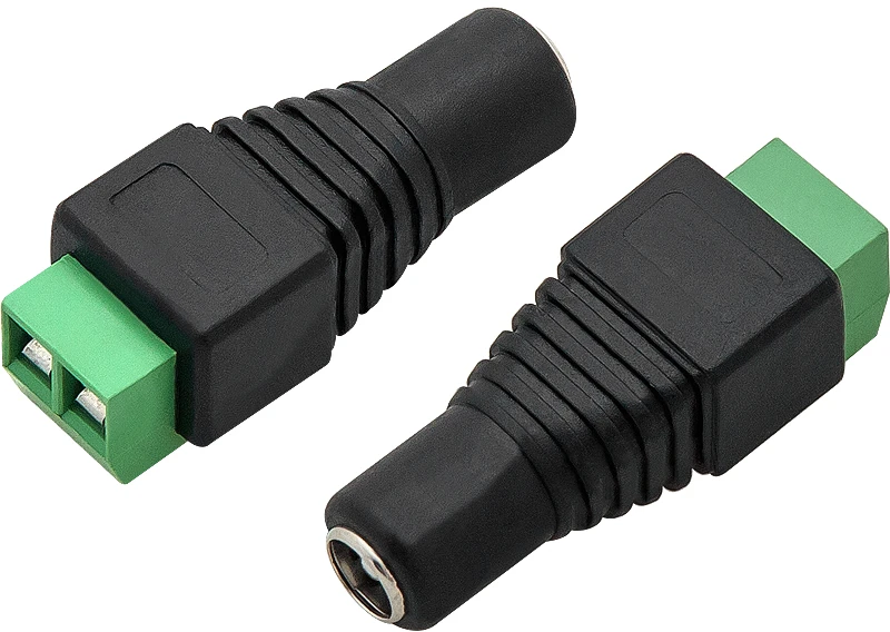 DC 2.5x5.5mm kištukai su gnybtais