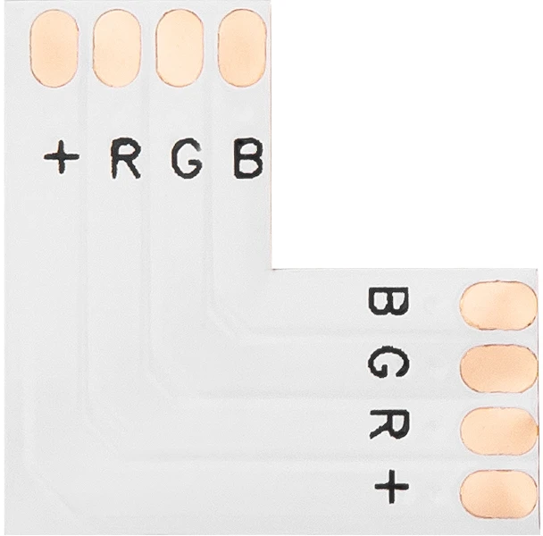 4863# Jungtis LED juostoms, L tipo, 10 mm RGB