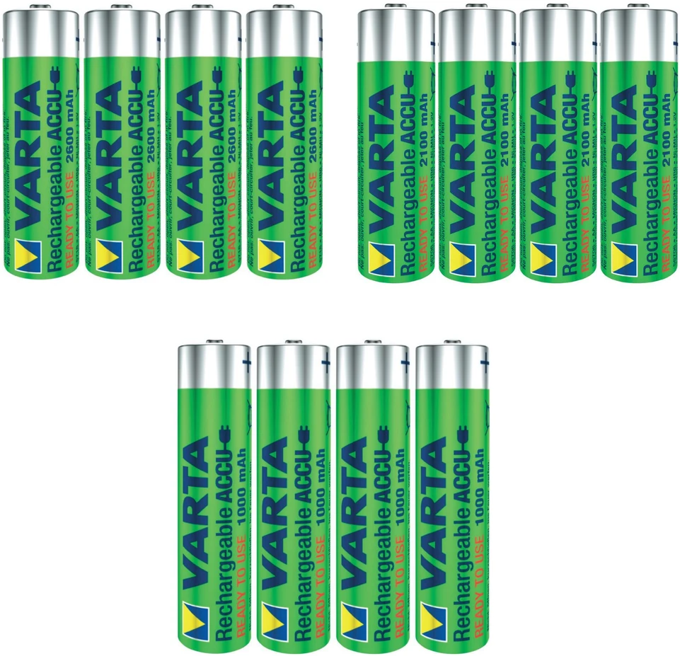 4x R-06 R06 AA 1.2V 2600mAh Ready2use Varta baterijos