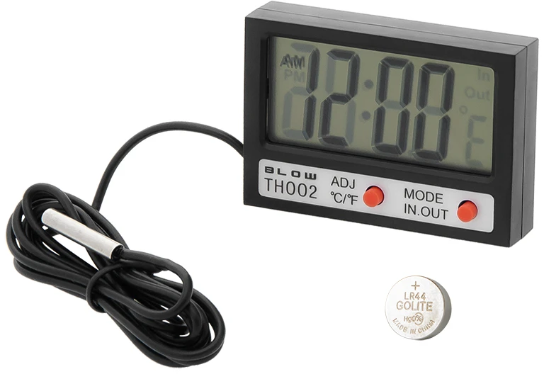 Skydinis termometras BLOW LCD+laikrodis TH002