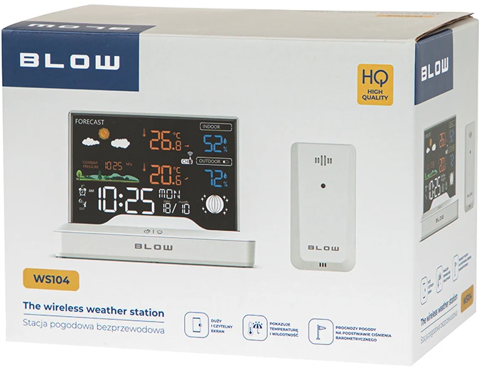 BLOW WS104 belaidė meteorologinė stotelė, balta