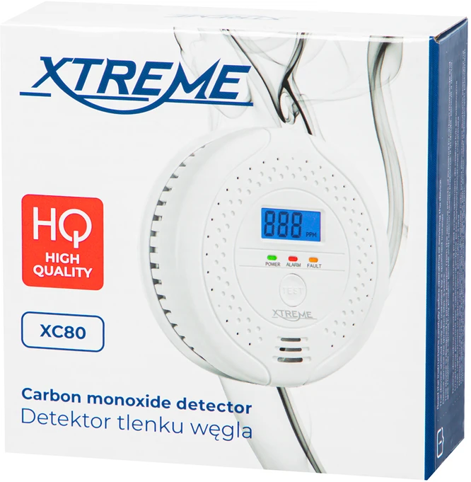 Blow Anglies monoksido detektorius XC80 LCD baltas 3xAA