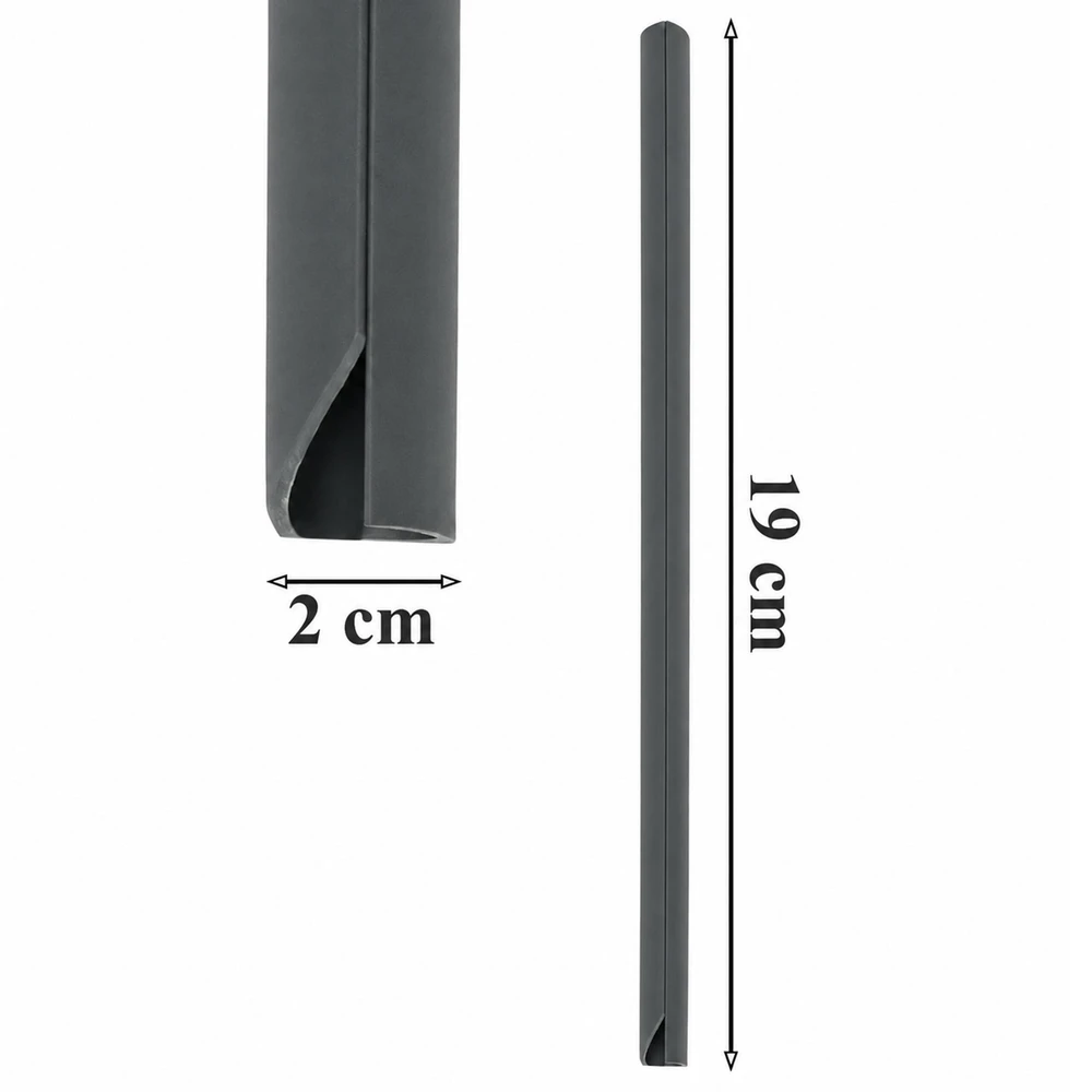 50x tvoros juostos spaustukai, dangčio tvirtinimo kabliukai, antracito spalvos, 19 cm, 20 vnt.