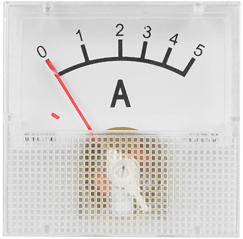 Analoginis 5A ampermetras su ciferblatu