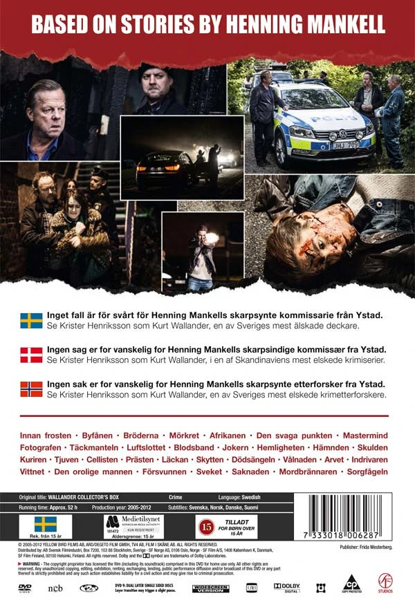 526 „Wallander“ – kolekcininko pilna dėžutė (32 filmai) (22 diskų) – DVD