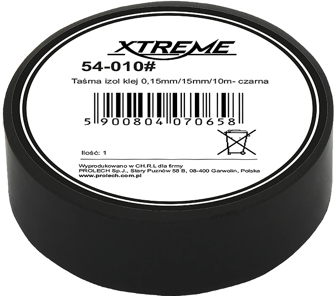 Xtreme Lipni izoliacinė juosta 0.15mm 15mm 10m - juoda
