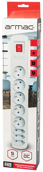 5442# ARMAC R8/SZ/15 Armac Surge Protection ARC8 (8 lizdai) 10A 1.5M pilkas
