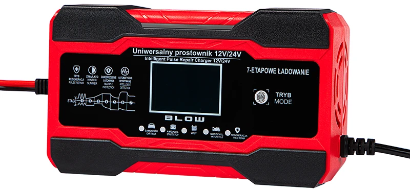 BLOW akumuliatoriaus įkroviklis su LCD ekranu