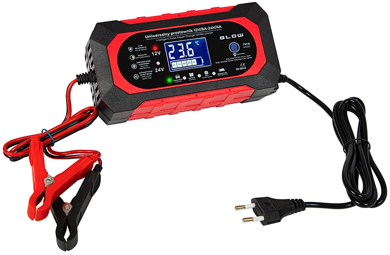 BLOW 12V/24V akumuliatoriaus įkroviklis su LCD ekranu