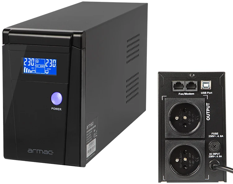 ARMAC O/650E/LCD Armac UPS OFFICE Line-Interactive 650E LCD 2x 230V PL OUT, USB