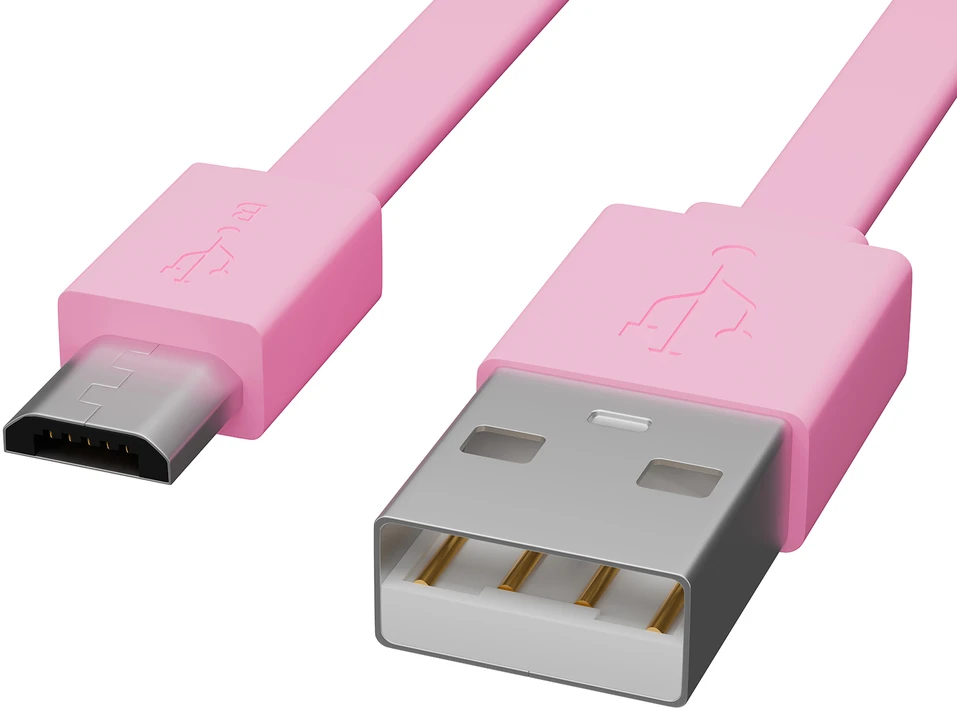 Blow USB A - micro B jungtis 1.0 m rožinė