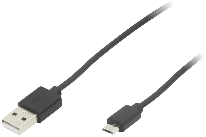 Blow USB A - micro B jungtis 0.85 m juodas HQ pakabukas