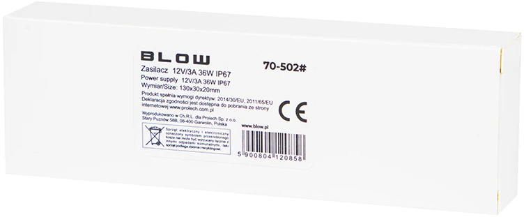 Blow Maitinimo šaltinis LED juostoms - 12V 3A 36W