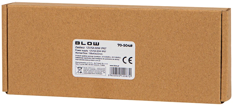 Blow 12V 5A maitinimo šaltinio pakuotė