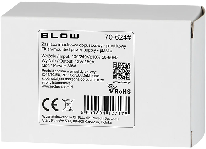 Blow impulsinis maitinimo šaltinis 12V 2.50A