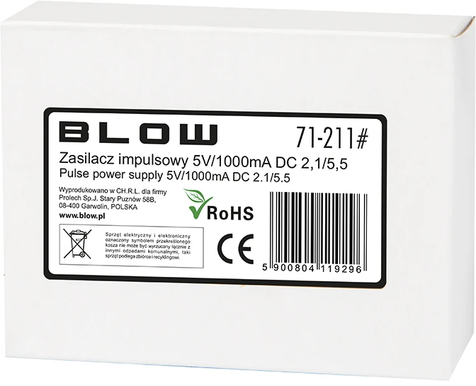 Blow Impulsinis maitinimo šaltinis 5V 1A 2.1x5.5