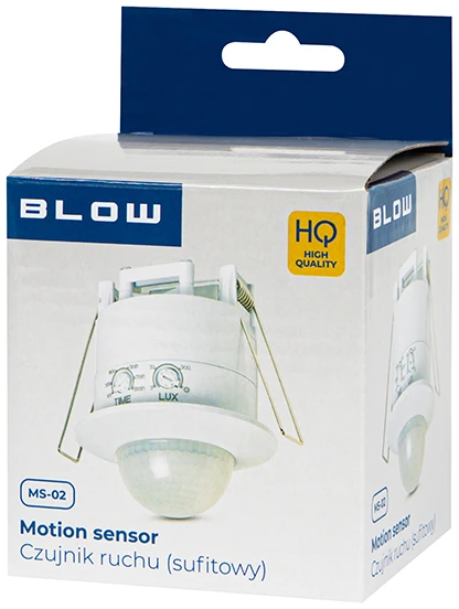 BLOW MS-02 lubų judesio jutiklis 360° įleidžiamas baltas