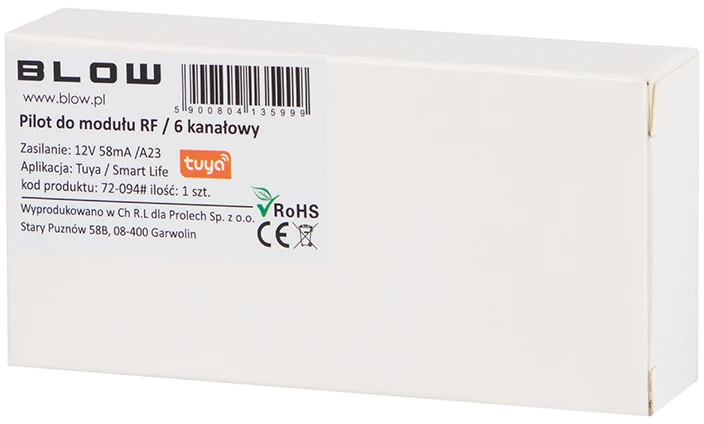 Blow 6 kanalų RF modulio nuotolinio valdymo pultas