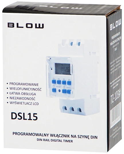 Blow Savaitinis skaitmeninis DIN bėgelio laikmatis 16A