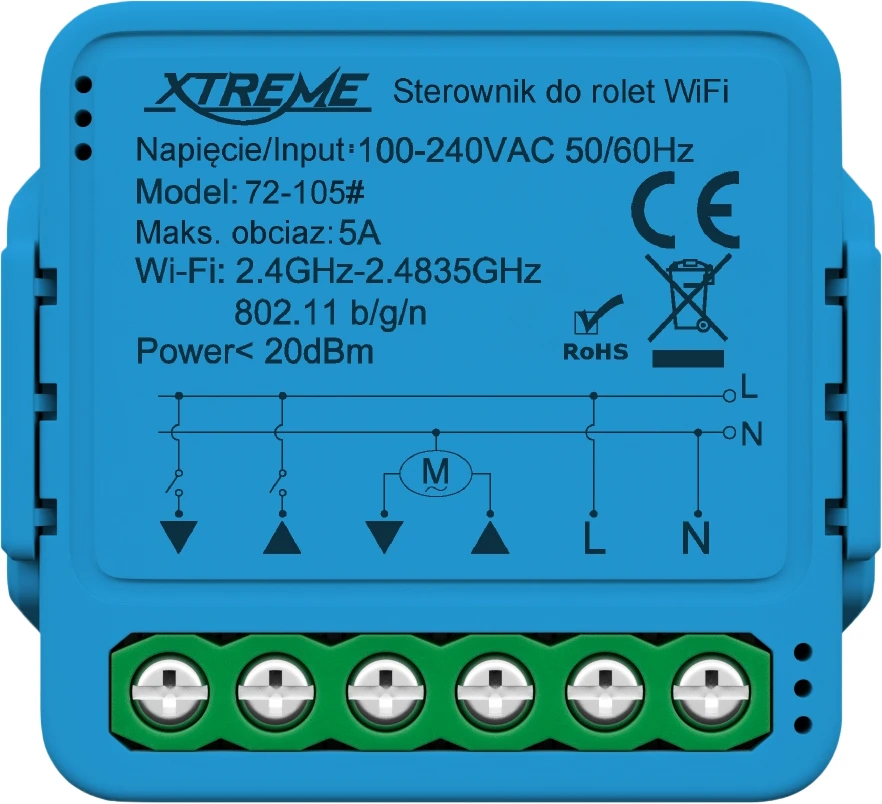 72-105# Išmanus roletų valdiklis Xtreme WiFi TUYA