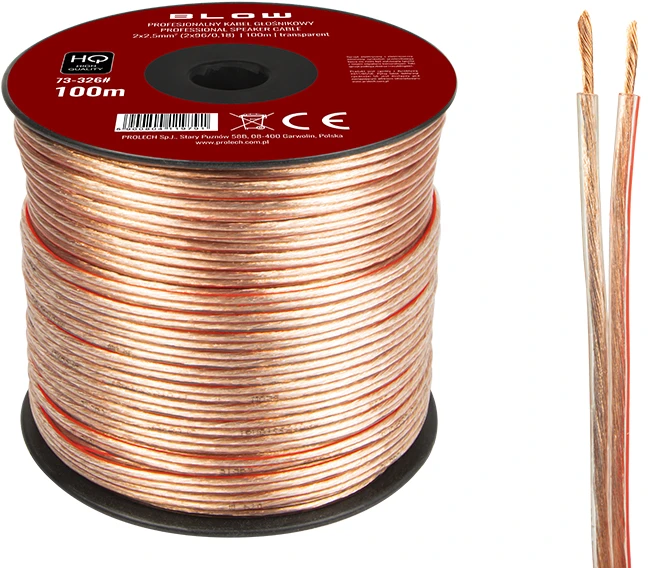 Blow garsiakalbių kabelis 2x2.5mm ritėje