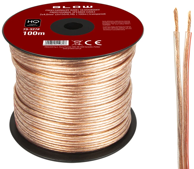 Blow garsiakalbių laidas 2x4.00 mm 100m ritėje