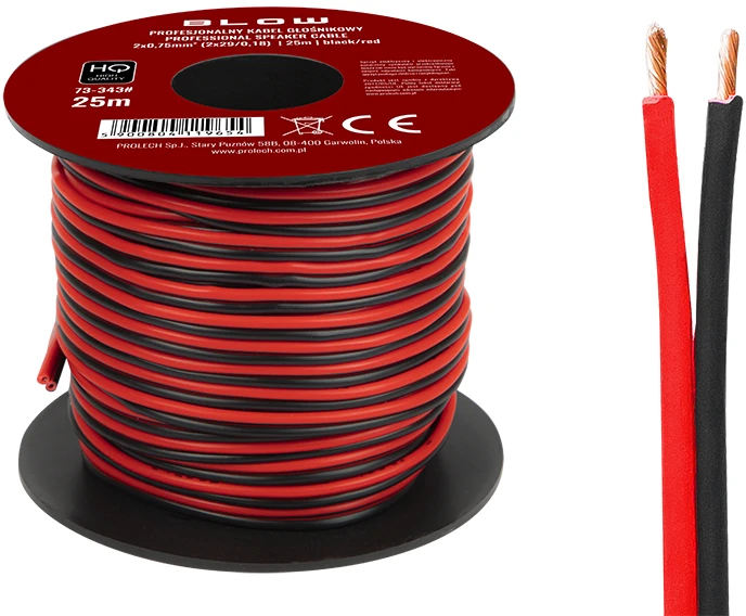 Blow garsiakalbio laidas 2x0.75mm ant ritės