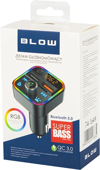 Automobilinis FM moduliatorius su Blow Bluetooth 5.0 JL QC3.0 RGB