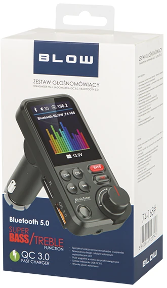 FM siųstuvas BLOW Bluetooth5.0+QC3.0
