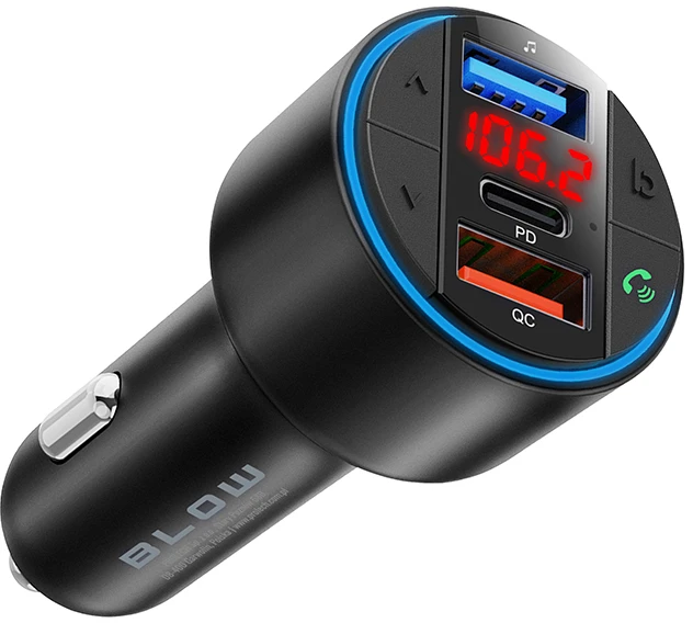 FM siųstuvas BLOW Bluetooth5.3+QC3.0+PD 30W V.2