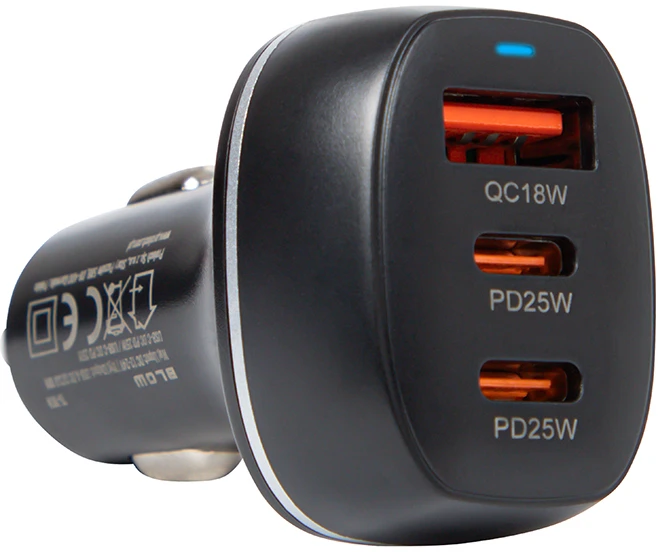 Blow Automobilinis pakrovėjas su USB+USB-Cx2 50W G50C