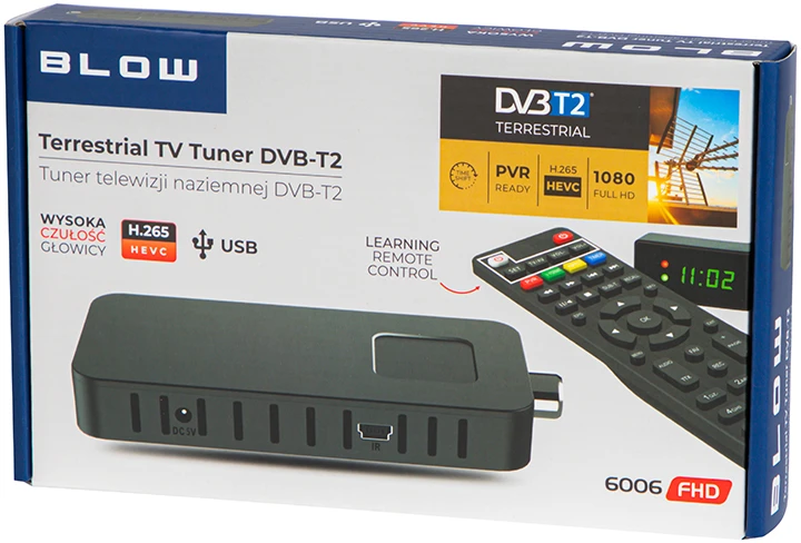 77-021# Dekoderio imtuvas DVB-T2 „Blow 6006FHD“ mini pakuotė