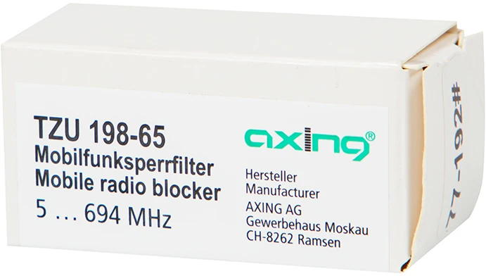 LTE / 5G filtras Axing TZU 198-65 5-694 MHz