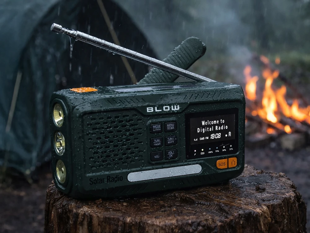 Nešiojamasis analoginis AM/FM/DAB radijas BT BLOW RA19 saulės energija varomas