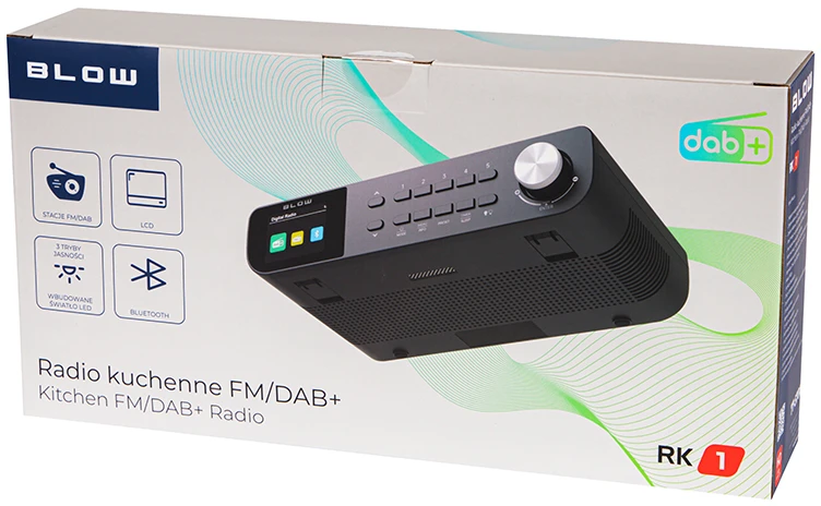 FM/DAB+ BLOW RK1 virtuvės radijas juodas