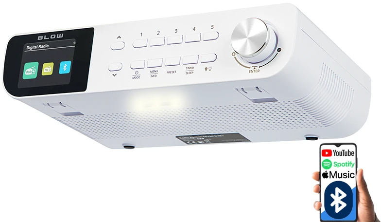 FM/DAB+ BLOW RK1 virtuvės radijas baltas