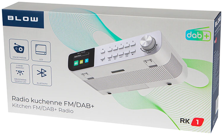 FM/DAB+ BLOW RK1 virtuvės radijas baltas