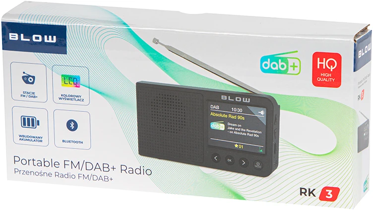 Virtuvės radijas FM/DAB+ BLOW RK3 BT juodas