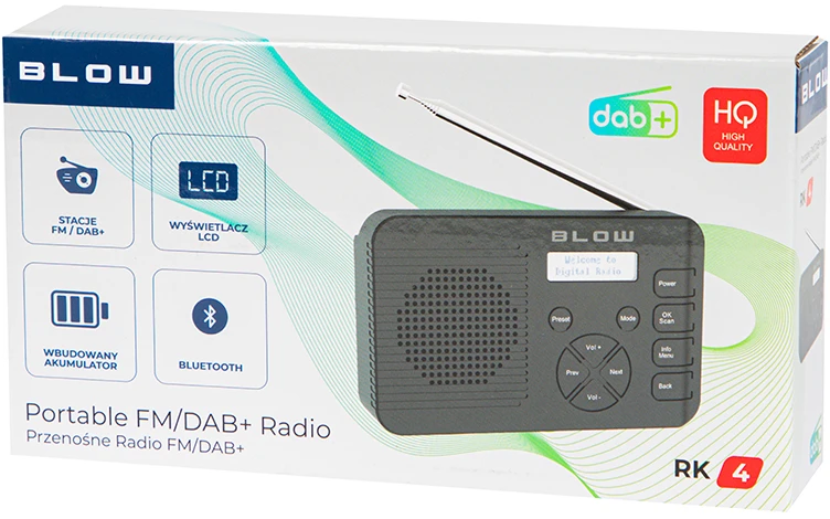 Virtuvės radijas FM/DAB+ BLOW RK4 BT juodas