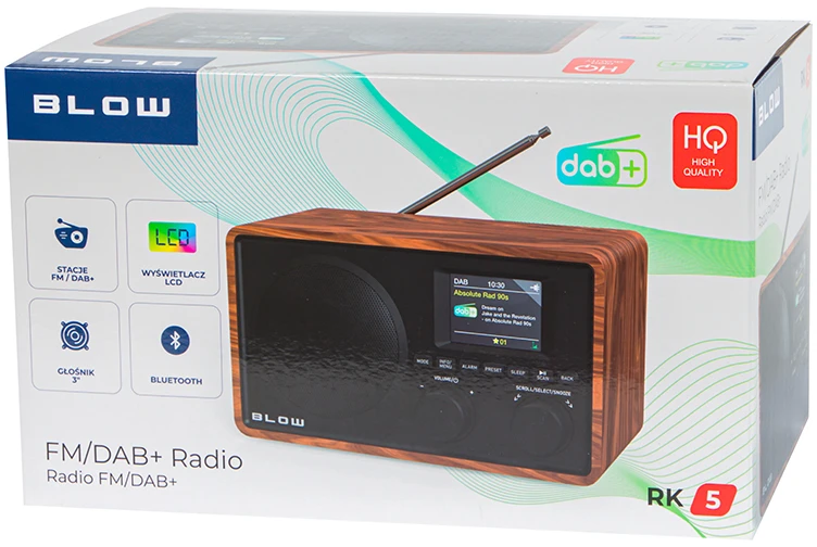 Virtuvės radijas FM/DAB+ BLOW RK5 BT juodas