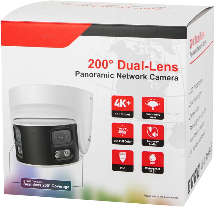 BLOW 8MP IP kamera BL-I8SS40TWM 4 mm baltas kupolinis panoraminis dvigubas objektyvas