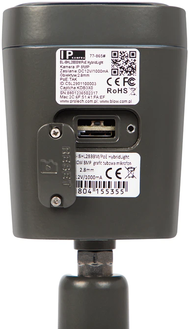 BLOW 8MP IP kamera BL-I8HL28BBM/PoE grafito vamzdinis mikrofonas HybridLight