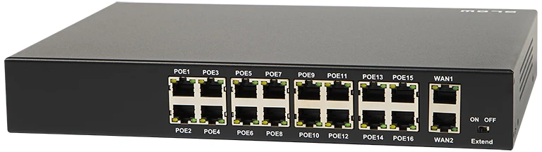 Šakotuvas Blow Pūskite Jungiklis 16×PoE 100Mbps 240W BL-SW18-16P
